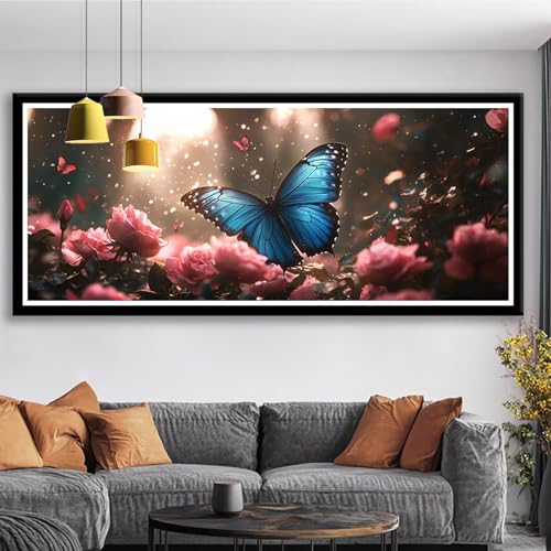 Diamond Painting XXL 225x90 cm Schmetterling Diamant Painting Bilder Blume Diamond Art 5D Vollbohrer Diamant Malerei Basteln Mädchen 10 Jahre, Strass Stickerei Mosaikherstellung für Zimmer Deko S0-372 Diamond Painting XXL 225x90 cm Schmetterling Diamant Painting Bilder Blume Diamond Art 5D Vollbohrer Diamant Malerei Basteln Mädchen 10 Jahre, Strass Stickerei Mosaikherstellung für Zimmer Deko S0-372 von Shueayin