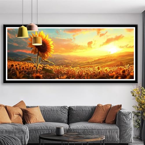Diamond Painting XXL 225x90 cm Sonnenblume Diamant Painting Bilder Sonnenuntergang Diamond Art 5D Diamant Malerei Basteln Mädchen 10 Jahre, Strass Stickerei Mosaikherstellung für Zimmer Deko S0-64 Diamond Painting XXL 225x90 cm Sonnenblume Diamant Painting Bilder Sonnenuntergang Diamond Art 5D Diamant Malerei Basteln Mädchen 10 Jahre, Strass Stickerei Mosaikherstellung für Zimmer Deko S0-64 von Shueayin
