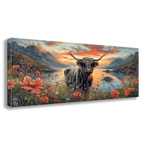 Diamond Painting XXL 225x90 cm Tier Diamant Painting Bilder Kuh Diamond Art DIY Vollbohrer Diamant Malerei Basteln Mädchen 10 Jahre, Strass Stickerei Mosaikherstellung für Zimmer Deko Geschenke S0-362 von Shueayin