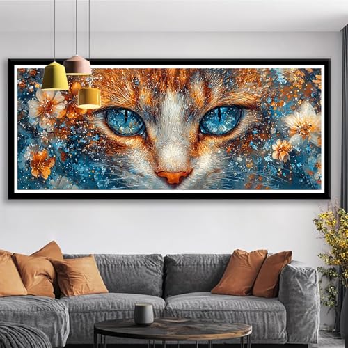 Diamond Painting XXL 250x100 cm Katze Diamant Painting Bilder Tier Diamond Art 5D DIY Vollbohrer Diamant Malerei Basteln Mädchen 10 Jahre, Strass Stickerei Mosaikherstellung für Zimmer Deko S0-100 Diamond Painting XXL 250x100 cm Katze Diamant Painting Bilder Tier Diamond Art 5D DIY Vollbohrer Diamant Malerei Basteln Mädchen 10 Jahre, Strass Stickerei Mosaikherstellung für Zimmer Deko S0-100 von Shueayin