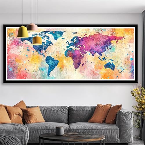 Diamond Painting XXL 50x20 cm Farbe Diamant Painting Bilder Karte Diamond Art 5D DIY Vollbohrer Diamant Malerei Basteln Mädchen 10 Jahre, Strass Stickerei Mosaikherstellung für Zimmer Deko S0-618 von Shueayin