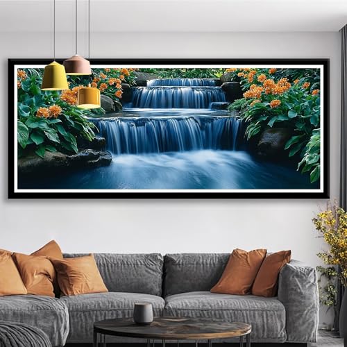 Diamond Painting XXL 75x30 cm Landschaft Diamant Painting Bilder Wasserfall Diamond Art 5D Vollbohrer Diamant Malerei Basteln Mädchen 10 Jahre, Strass Stickerei Mosaikherstellung für Zimmer Deko S0-90 Diamond Painting XXL 75x30 cm Landschaft Diamant Painting Bilder Wasserfall Diamond Art 5D Vollbohrer Diamant Malerei Basteln Mädchen 10 Jahre, Strass Stickerei Mosaikherstellung für Zimmer Deko S0-90 von Shueayin