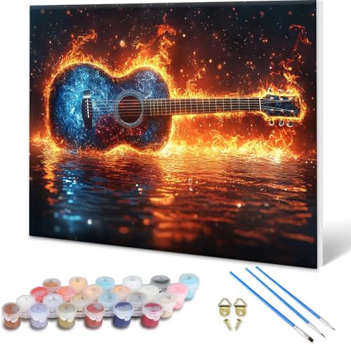 Malen nach Zahlen Abstrakt, Malen nach Zahlen Erwachsene Gitarre, Paint by Numbers Kreativ Set für Erwachsene, DIY Ölgemälde Leinwand Kunst Bastelset für Zimmer Deko Geschenke 40x30 cm, Rahmenlos I-6 Malen nach Zahlen Abstrakt, Malen nach Zahlen Erwachsene Gitarre, Paint by Numbers Kreativ Set für Erwachsene, DIY Ölgemälde Leinwand Kunst Bastelset für Zimmer Deko Geschenke 40x30 cm, Rahmenlos I-6 von Shueayin