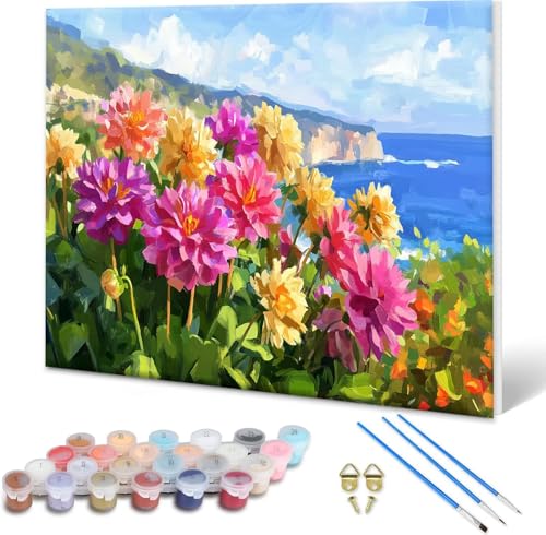 Malen nach Zahlen Erwachsene Blume, Paint by Numbers Bastelset Erwachsene, Malen nach Zahlen Landschaft, DIY Handgemalt Ölgemälde Leinwand Set für Deko Wohnzimmer,Geschenke für Frauen 60x45 cm A-4 Malen nach Zahlen Erwachsene Blume, Paint by Numbers Bastelset Erwachsene, Malen nach Zahlen Landschaft, DIY Handgemalt Ölgemälde Leinwand Set für Deko Wohnzimmer,Geschenke für Frauen 60x45 cm A-4 von Shueayin