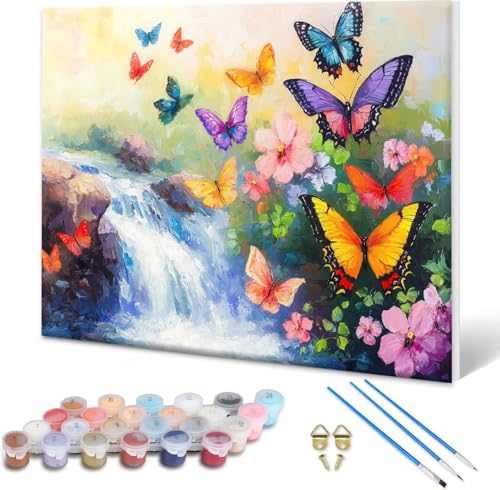 Malen nach Zahlen Erwachsene Farbe, Paint by Numbers Bastelset Erwachsene, Malen nach Zahlen Schmetterling, DIY Handgemalt Ölgemälde Leinwand Set für Deko Wohnzimmer,Geschenke für Frauen 90x70 cm S-8 Malen nach Zahlen Erwachsene Farbe, Paint by Numbers Bastelset Erwachsene, Malen nach Zahlen Schmetterling, DIY Handgemalt Ölgemälde Leinwand Set für Deko Wohnzimmer,Geschenke für Frauen 90x70 cm S-8 von Shueayin