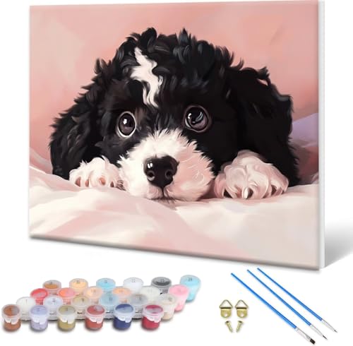 Malen nach Zahlen Erwachsene Hund, Paint by Numbers Bastelset Erwachsene, Malen nach Zahlen Tier, DIY Handgemalt Ölgemälde Set für Deko Wohnzimmer, Geschenke für Frauen, Ohne Rahmen 30x20 cm V-2 Malen nach Zahlen Erwachsene Hund, Paint by Numbers Bastelset Erwachsene, Malen nach Zahlen Tier, DIY Handgemalt Ölgemälde Set für Deko Wohnzimmer, Geschenke für Frauen, Ohne Rahmen 30x20 cm V-2 von Shueayin