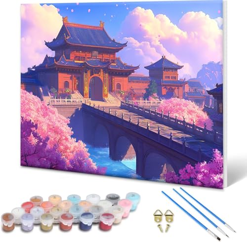 Malen nach Zahlen Erwachsene Landschaft, Paint by Numbers Bastelset Erwachsene, Malen nach Zahlen Architektur, DIY Handgemalt Ölgemälde Set für Deko Wohnzimmer, Geschenke für Frauen 90x70 cm V-6 Malen nach Zahlen Erwachsene Landschaft, Paint by Numbers Bastelset Erwachsene, Malen nach Zahlen Architektur, DIY Handgemalt Ölgemälde Set für Deko Wohnzimmer, Geschenke für Frauen 90x70 cm V-6 von Shueayin