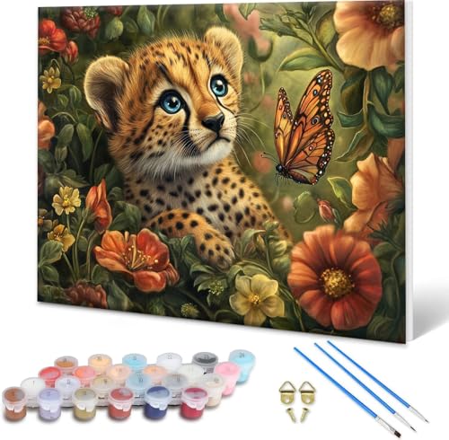 Malen nach Zahlen Erwachsene Leopard, Paint by Numbers Bastelset Erwachsene, Malen nach Zahlen Blume, DIY Handgemalt Ölgemälde Leinwand Set für Deko Wohnzimmer,Geschenke für Frauen 60x45 cm T-1 Malen nach Zahlen Erwachsene Leopard, Paint by Numbers Bastelset Erwachsene, Malen nach Zahlen Blume, DIY Handgemalt Ölgemälde Leinwand Set für Deko Wohnzimmer,Geschenke für Frauen 60x45 cm T-1 von Shueayin