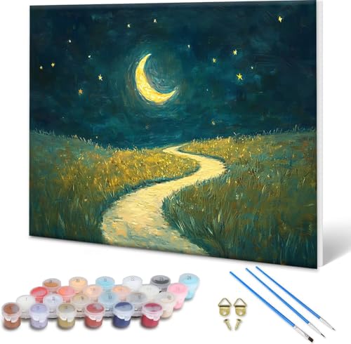 Malen nach Zahlen Erwachsene Mond, Paint by Numbers Bastelset Erwachsene, Malen nach Zahlen Landschaft, DIY Handgemalt Ölgemälde Leinwand Set für Deko Wohnzimmer,Geschenke für Frauen 30x20 cm V-5 Malen nach Zahlen Erwachsene Mond, Paint by Numbers Bastelset Erwachsene, Malen nach Zahlen Landschaft, DIY Handgemalt Ölgemälde Leinwand Set für Deko Wohnzimmer,Geschenke für Frauen 30x20 cm V-5 von Shueayin