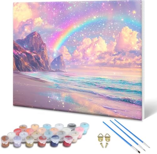 Malen nach Zahlen Erwachsene Regenbogen, Paint by Numbers Bastelset Erwachsene, Malen nach Zahlen Meer, DIY Handgemalt Ölgemälde Leinwand Set für Deko Wohnzimmer,Geschenke für Frauen 70x50 cm O-8 Malen nach Zahlen Erwachsene Regenbogen, Paint by Numbers Bastelset Erwachsene, Malen nach Zahlen Meer, DIY Handgemalt Ölgemälde Leinwand Set für Deko Wohnzimmer,Geschenke für Frauen 70x50 cm O-8 von Shueayin
