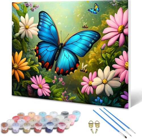 Malen nach Zahlen Erwachsene Schmetterling, Paint by Numbers Bastelset Erwachsene, Malen nach Zahlen Blume, DIY Handgemalt Ölgemälde Leinwand Set für Deko Wohnzimmer,Geschenke für Frauen 60x45 cm A-6 Malen nach Zahlen Erwachsene Schmetterling, Paint by Numbers Bastelset Erwachsene, Malen nach Zahlen Blume, DIY Handgemalt Ölgemälde Leinwand Set für Deko Wohnzimmer,Geschenke für Frauen 60x45 cm A-6 von Shueayin