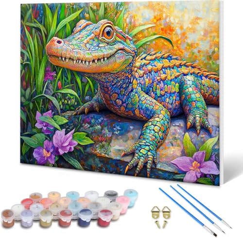 Malen nach Zahlen Erwachsene Tier, Paint by Numbers Bastelset Erwachsene, Malen nach Zahlen Krokodil, DIY Handgemalt Ölgemälde Leinwand Set für Deko Wohnzimmer,Geschenke für Frauen 80x60 cm F-5 Malen nach Zahlen Erwachsene Tier, Paint by Numbers Bastelset Erwachsene, Malen nach Zahlen Krokodil, DIY Handgemalt Ölgemälde Leinwand Set für Deko Wohnzimmer,Geschenke für Frauen 80x60 cm F-5 von Shueayin
