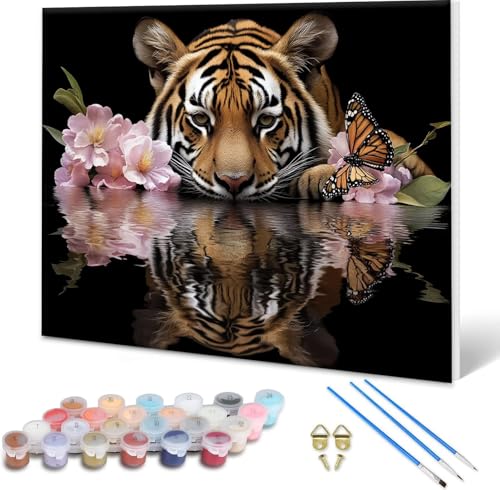 Malen nach Zahlen Erwachsene Tiger, Paint by Numbers Bastelset Erwachsene, Malen nach Zahlen Tier, DIY Handgemalt Ölgemälde Set für Deko Wohnzimmer, Geschenke für Frauen, Ohne Rahmen 40x30 cm L-2 Malen nach Zahlen Erwachsene Tiger, Paint by Numbers Bastelset Erwachsene, Malen nach Zahlen Tier, DIY Handgemalt Ölgemälde Set für Deko Wohnzimmer, Geschenke für Frauen, Ohne Rahmen 40x30 cm L-2 von Shueayin