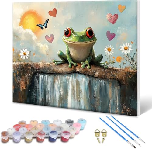 Malen nach Zahlen Frosch, Malen nach Zahlen Erwachsene Tier, Paint by Numbers Kreativ Set für Erwachsene, DIY Ölgemälde Leinwand Kunst Bastelset für Zimmer Deko Geschenke 70x50 cm, Rahmenlos K-1 Malen nach Zahlen Frosch, Malen nach Zahlen Erwachsene Tier, Paint by Numbers Kreativ Set für Erwachsene, DIY Ölgemälde Leinwand Kunst Bastelset für Zimmer Deko Geschenke 70x50 cm, Rahmenlos K-1 von Shueayin