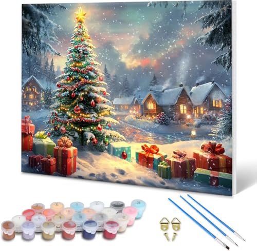 Malen nach Zahlen Weihnachtsbaum, Malen nach Zahlen Erwachsene Landschaft, Paint by Numbers Kreativ Set für Erwachsene, DIY Ölgemälde Leinwand Kunst Bastelset, Zimmer Deko Geschenke 80x60 cm H-5 Malen nach Zahlen Weihnachtsbaum, Malen nach Zahlen Erwachsene Landschaft, Paint by Numbers Kreativ Set für Erwachsene, DIY Ölgemälde Leinwand Kunst Bastelset, Zimmer Deko Geschenke 80x60 cm H-5 von Shueayin