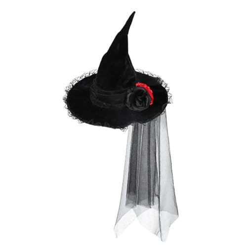Damen Halloween Barock Hexenhut Gothic Queen Mesh Dress Up Accessoires Blumen Damen Halloween Barock Hexenhut Gothic Queen Mesh Dress Up Accessoires Blumen von Shukqueen