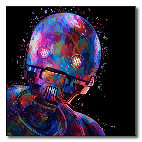 Malen nach Zahlen, DIY Ölgemälde für Erwachsene, Anfänger, Kinder, Feiertagsgeschenke, Pop C-3PO, 16x20 Zoll (Ohne Rahmen) von Shukqueen