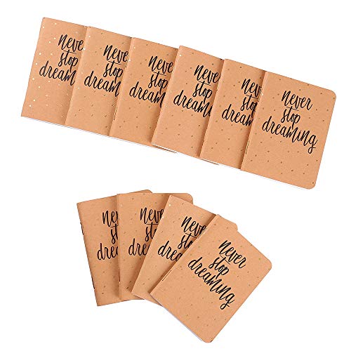 Shulaner Notizbuch a7 liniert, 80 Seiten, Klein a7 Notizblock Notebook, Kraft Abdeckung notizbuch pack (12 Stück) von Shulaner
