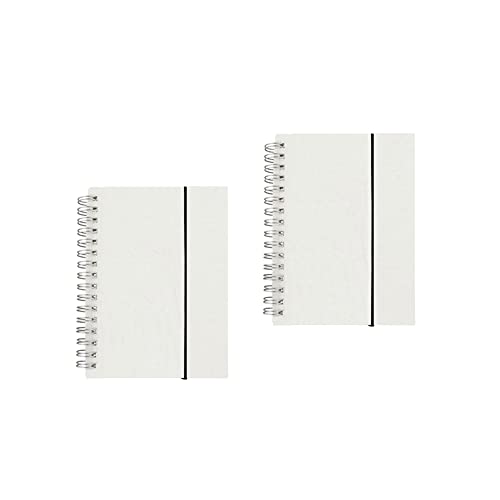 Shulaner Spiralblock A6 Liniert, 80 Blatt Papier Spiral Notizblock A6 Liniert, PP mattiert Spiralnotizblock Notizbücher A6 Spiralbindung Spirale Lined Notebook mit Elastischer Gürtel - 2 Stück von Shulaner