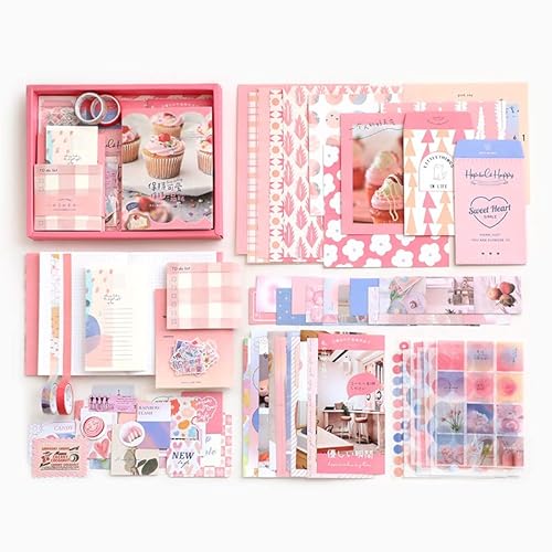 Rosa Scrapbook Zubehör Set, DIY Tagebuch Set: kariertes A6 Notizbuch mit 155 Bullet Journal Zubehör, Scrapbooking Papier Stickers Notizblöcke, Reisebuch Geschenkset für Teenager Mädchen Frauen Rosa Scrapbook Zubehör Set, DIY Tagebuch Set: kariertes A6 Notizbuch mit 155 Bullet Journal Zubehör, Scrapbooking Papier Stickers Notizblöcke, Reisebuch Geschenkset für Teenager Mädchen Frauen von Shulian