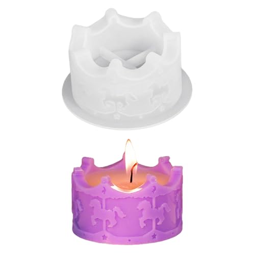 Shunfaji 2er Set Silikon Gussformen Karussell Design Vase Für Gips Harz Schokolade Kreative Bastelprojekte Ostergeschenke DIY Deko (B) von Shunfaji