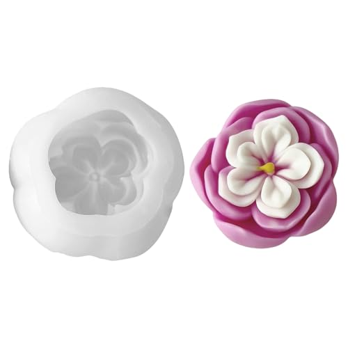 Shunfaji 3D Blumen Gießformen Silikon Set Für DIY Kerzen Seife Gips Großformatige Kerzenformen Wiederaufbereitbar Blumenformen von Shunfaji