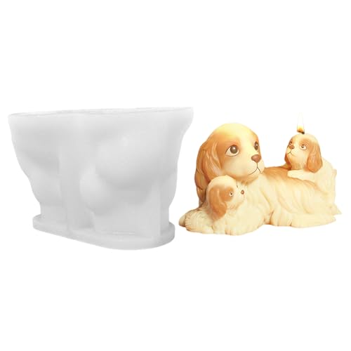 Shunfaji Silikonformen 3er Set Tierformen Für Kerzenherstellung Gips Sojawachs Hunde Katzen Design Einfache Entformung Ideal Für DIY Bastler Geschenke (A) von Shunfaji