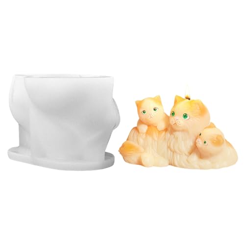 Shunfaji Silikonformen 3er Set Tierformen Für Kerzenherstellung Gips Sojawachs Hunde Katzen Design Einfache Entformung Ideal Für DIY Bastler Geschenke (B) von Shunfaji