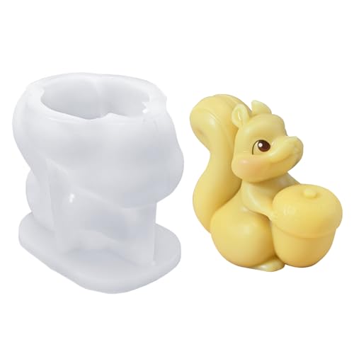 Shunfaji Silikonformen Eichhörnchen Kerzenform 8.4x6.7x5cm Gießformen Aus Hochwertigem Silikon Für Kerzenherstellung Basteln DIY Handwerk von Shunfaji
