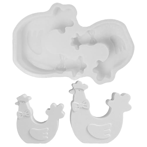 Shunfaji Silikonformen Huhn Gießformen Set 2 Stück Tierformen Für DIY Kerzen Gipsformen Kunsthandwerk Basteln von Shunfaji