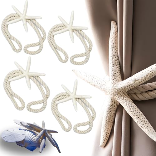 Shupiquant Seestern Raffhalter für Vorhänge, Vorhang Halter, Handgefertigt Natürlicher Curtain Tiebacks, Ozean-Stil, für kinderzimmer, Büro, leichte Fensterbehandlunge Shupiquant Seestern Raffhalter für Vorhänge, Vorhang Halter, Handgefertigt Natürlicher Curtain Tiebacks, Ozean-Stil, für kinderzimmer, Büro, leichte Fensterbehandlunge von Shupiquant