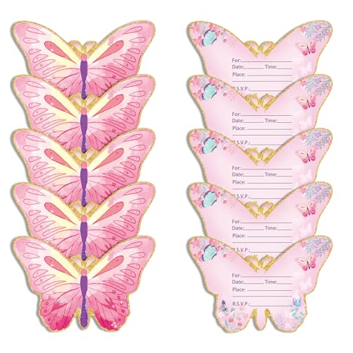 1 Set Schmetterling Geburtstag Party Dekoration Set Teller Servietten Becher Flaggen Hängende Wirbel Teller Einladungskarten Optional von Shurhome