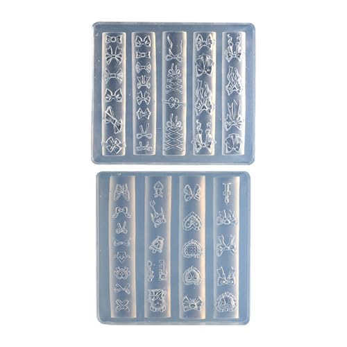 2pcs Silicon Nägel Verzierungen Formen Bowknot Thema Kleine Accessoires Basteln Formen Für Schönheit Enthusiasten Ribbon Bowknot Form von Shurhome