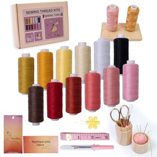 Shurhome Nähfaden 12-Farben Polyester Set Für Quilting Stickerei Und Stoffstichpolyesterfaden Für Handwerk von Shurhome