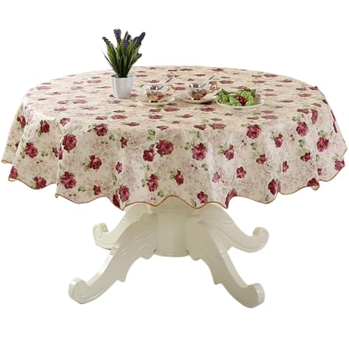 Strapazierfähige PVC-Tischdecke mit Blumenmuster, ölbeständig und wasserabweisend, für Esstische, sichere Passform Strapazierfähige PVC-Tischdecke mit Blumenmuster, ölbeständig und wasserabweisend, für Esstische, sichere Passform von Shurhome