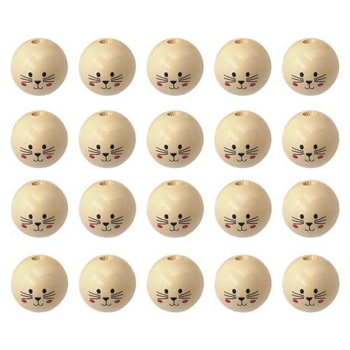 Shurzzesj Lächeln Gesicht Holzperle, Smile Holzperlen, Holzperlen Mit Gesicht, 30mm Natürliche Perlen, Langlebige Runde Perlen, Gesicht Ball Katzenkopfperlen, Holzkugeln Mit Loch Für Shurzzesj Lächeln Gesicht Holzperle, Smile Holzperlen, Holzperlen Mit Gesicht, 30mm Natürliche Perlen, Langlebige Runde Perlen, Gesicht Ball Katzenkopfperlen, Holzkugeln Mit Loch Für von Shurzzesj