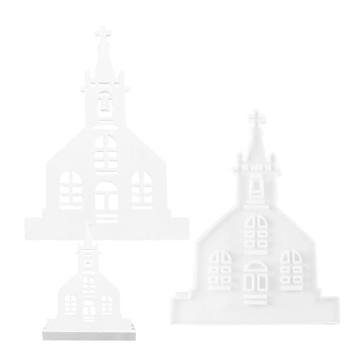 Shurzzesj Silikonform für Kirchenfenster – Epoxidharz-Formen Kreuz Kirche | Silikonform für Schokolade, Gips, Beton, Zement, Heimdekoration von Shurzzesj