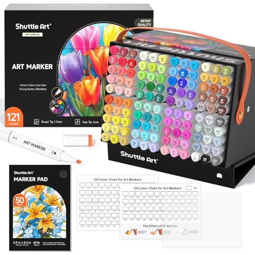 Shuttle Art 120 bunte Alkohol Marker, doppelseitiges Alkohol Marker Stifte Set mit 1 Nr.0 Marker, Graphic Marker Stifte für Kinder & Erwachsene, Alkohol Stifte zum Zeichnen, Illustration, Skizzieren Shuttle Art 120 bunte Alkohol Marker, doppelseitiges Alkohol Marker Stifte Set mit 1 Nr.0 Marker, Graphic Marker Stifte für Kinder & Erwachsene, Alkohol Stifte zum Zeichnen, Illustration, Skizzieren von Shuttle Art