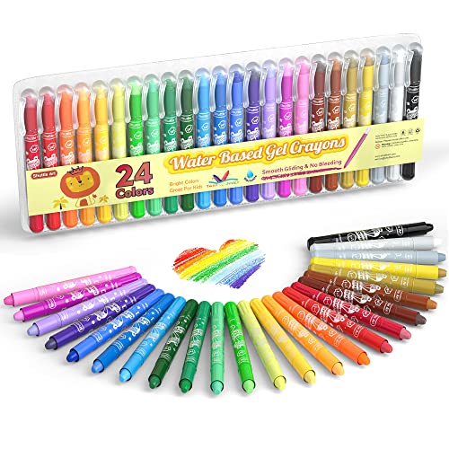 Shuttle Art Gelmalstifte, 24 bunte Wachsmalstifte set, hochwertige Gelmalstifte für Kinder, rotierende Wachsmalkreiden für Kleinkinder, ungiftig, waschbar, Schüler und auf Papier und Glas geeignet Shuttle Art Gelmalstifte, 24 bunte Wachsmalstifte set, hochwertige Gelmalstifte für Kinder, rotierende Wachsmalkreiden für Kleinkinder, ungiftig, waschbar, Schüler und auf Papier und Glas geeignet von Shuttle Art