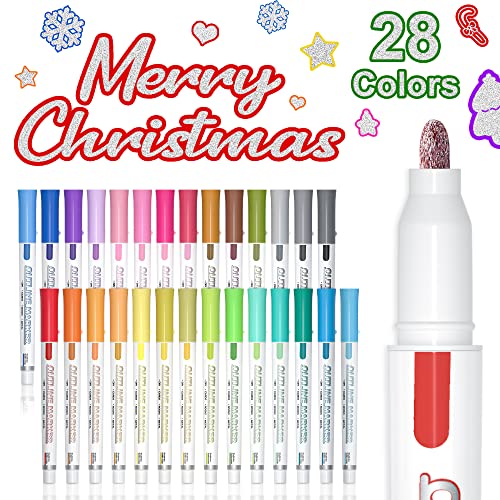 Shuttle Art 28 Glitzerstifte Magische Stifte, Metallic Outline Stifte Set mit 28 silber metallische Farben, Outline Marker für Kinder Ostereier, Graffiti, Grußkarte, DIY, Zauberstifte Mädchen Shuttle Art 28 Glitzerstifte Magische Stifte, Metallic Outline Stifte Set mit 28 silber metallische Farben, Outline Marker für Kinder Ostereier, Graffiti, Grußkarte, DIY, Zauberstifte Mädchen von Shuttle Art