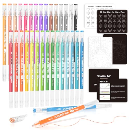 Shuttle Art 30 Farben Gelstifte Set, 30 Gelschreiber bunt mit 0,6mm Spitze, bunte Gelstifte für Kinder, Gel Stifte Set mit Malvorlagen, Gel Pen Set fürs Schreiben, Malen, Tagebuch, Schule, Büro Shuttle Art 30 Farben Gelstifte Set, 30 Gelschreiber bunt mit 0,6mm Spitze, bunte Gelstifte für Kinder, Gel Stifte Set mit Malvorlagen, Gel Pen Set fürs Schreiben, Malen, Tagebuch, Schule, Büro von Shuttle Art