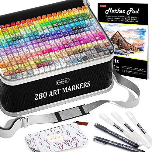 Shuttle Art Alkohol Marker Set, 280 bunte doppelseitige Alcohol Marker Stifte Set mit 1 Nr.0 Marker, Twinmarker Stifte für Kinder, Erwachsene, Alkohol Stifte, Graffiti Marker zum Zeichnen,Illustration Shuttle Art Alkohol Marker Set, 280 bunte doppelseitige Alcohol Marker Stifte Set mit 1 Nr.0 Marker, Twinmarker Stifte für Kinder, Erwachsene, Alkohol Stifte, Graffiti Marker zum Zeichnen,Illustration von Shuttle Art