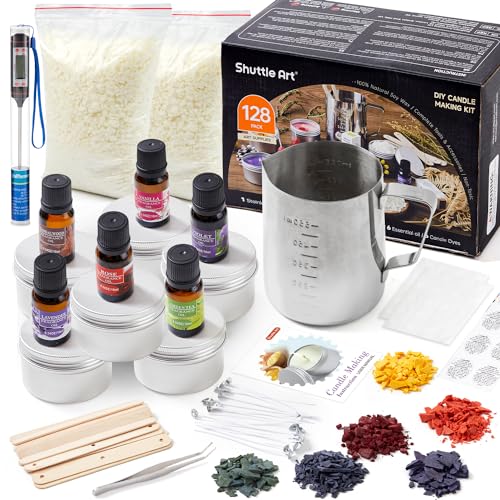 Shuttle Art DIY Kerzenherstellung Set mit 1,36kg Sojawachs, Schmelztopf, Duftöl, Dochten, Kerzendosen, Farbstoffen, Kerzen ziehen, Candle Making Kit, Duftkerzen Selber Machen Shuttle Art DIY Kerzenherstellung Set mit 1,36kg Sojawachs, Schmelztopf, Duftöl, Dochten, Kerzendosen, Farbstoffen, Kerzen ziehen, Candle Making Kit, Duftkerzen Selber Machen von Shuttle Art