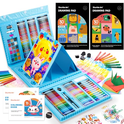 Shuttle Art Malkoffer Kinder, 335 teiliger Malkasten für Kinder blau, Malset für Kinder und Anfänger zum Malen und Zeichnen, Malset Kinder mit Wasserfarben, Wachmalstifte, Buntstifte, Malstifte Shuttle Art Malkoffer Kinder, 335 teiliger Malkasten für Kinder blau, Malset für Kinder und Anfänger zum Malen und Zeichnen, Malset Kinder mit Wasserfarben, Wachmalstifte, Buntstifte, Malstifte von Shuttle Art
