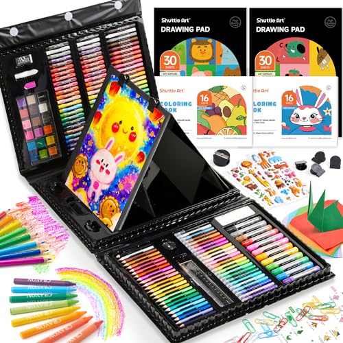 Shuttle Art Malkoffer Kinder, 335 teiliger Malkasten für Kinder schwarz, Malset für Kinder und Anfänger zum Malen und Zeichnen, Malset Kinder mit Wasserfarben, Wachmalstifte, Buntstifte, Malstifte Shuttle Art Malkoffer Kinder, 335 teiliger Malkasten für Kinder schwarz, Malset für Kinder und Anfänger zum Malen und Zeichnen, Malset Kinder mit Wasserfarben, Wachmalstifte, Buntstifte, Malstifte von Shuttle Art