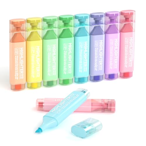 Textmarker, Shuttle Art 8 Pastell Farben Textmarker mit Meißelspitze, schnell trocknender, ungiftiger fluoreszierender Marker, geeignet für Erwachsene und Kinder, ideal für Zuhause, Schule und Büro Textmarker, Shuttle Art 8 Pastell Farben Textmarker mit Meißelspitze, schnell trocknender, ungiftiger fluoreszierender Marker, geeignet für Erwachsene und Kinder, ideal für Zuhause, Schule und Büro von Shuttle Art