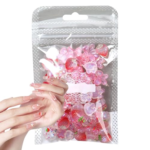 Nagelschleifen-Charm, 3D- -Erdbeer-Anhänger, niedliche Maniküre-Kunst-Verzierung, Zubehör für Frauen, Mädchen, Schwestern, 100 Stück Nagelschleifen-Charm, 3D- -Erdbeer-Anhänger, niedliche Maniküre-Kunst-Verzierung, Zubehör für Frauen, Mädchen, Schwestern, 100 Stück von Shxupjn