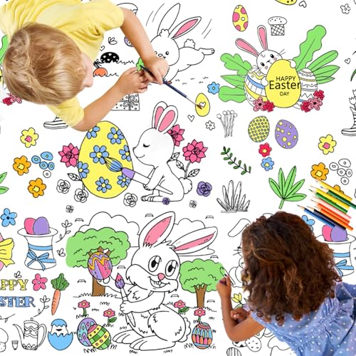 Shyllin Tischdecke zum Ausmalen Kinder, 120x180 cm Ostern Papier Tischdecken, Frühling Ausmaltischdecke, Wasserdicht und Schmutzabweisend, Ostern Maltischdecken, Kinder Ausmalen Poster für Osterparty Shyllin Tischdecke zum Ausmalen Kinder, 120x180 cm Ostern Papier Tischdecken, Frühling Ausmaltischdecke, Wasserdicht und Schmutzabweisend, Ostern Maltischdecken, Kinder Ausmalen Poster für Osterparty von Shyllin