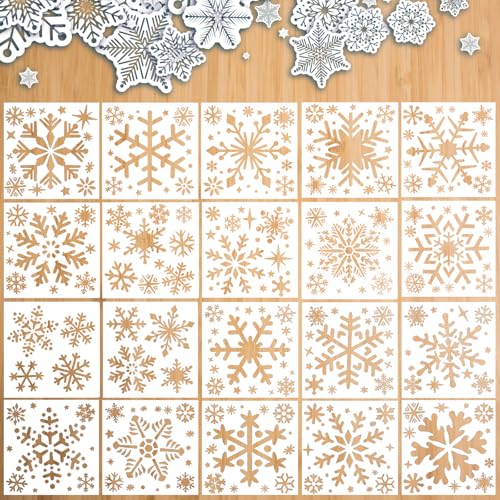 Weihnachten Schneeflocke Schablone, Shyllin 20 Stück Wiederverwendbare Schneeflocken Vorlage, Zeichenschablonen Weihnachten, Malschablonen für Fenster, Scrapbooking, DIY Weihnachtsdekoration Weihnachten Schneeflocke Schablone, Shyllin 20 Stück Wiederverwendbare Schneeflocken Vorlage, Zeichenschablonen Weihnachten, Malschablonen für Fenster, Scrapbooking, DIY Weihnachtsdekoration von Shyllin