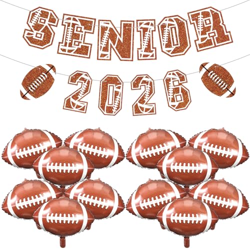 Shyyween Fußball Senior Night 2026 Banner Senior 2026 Abschlussfeier Banner Nachtdekoration mit 12 Fußballballons 45,7 cm Aluminiumfolienballon für Sport-Partygeschenke Shyyween Fußball Senior Night 2026 Banner Senior 2026 Abschlussfeier Banner Nachtdekoration mit 12 Fußballballons 45,7 cm Aluminiumfolienballon für Sport-Partygeschenke von Shyyween